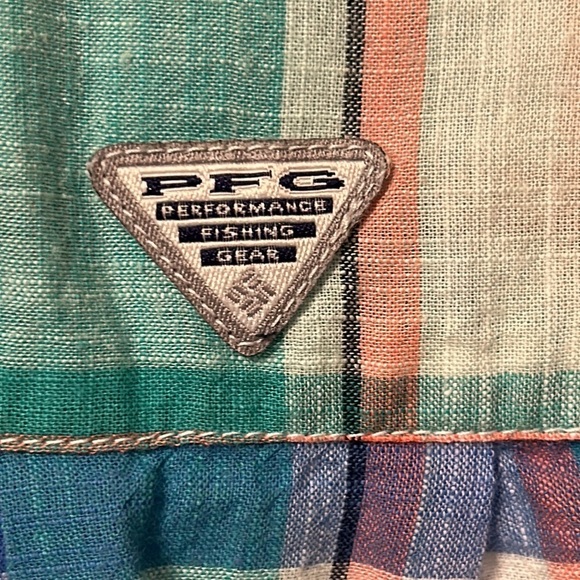 Columbia Women’s Size Large Plaid Long Sleeve Button Front Cotton Top Blouse - Picture 7 of 8